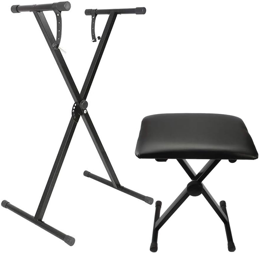Single X Keyboard Stand and Bench Set for Digital Pianos