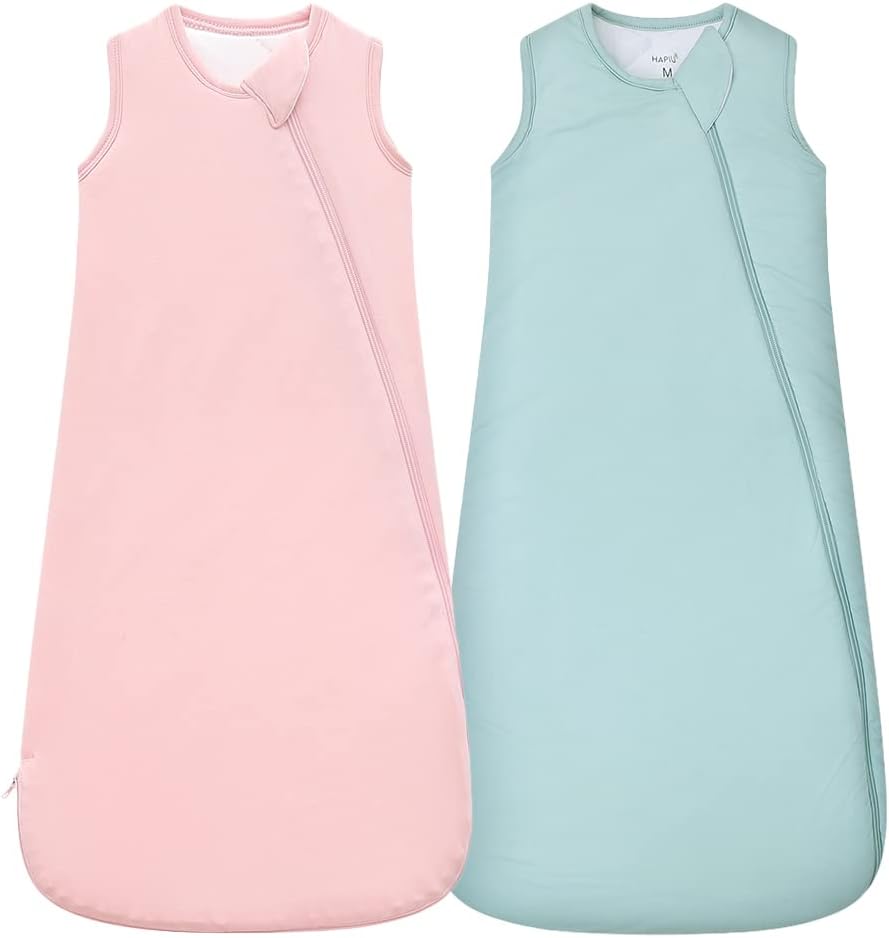 HAPIU Unisex Bamboo Baby Sleep Sack with 2-Way Zipper for Comfort