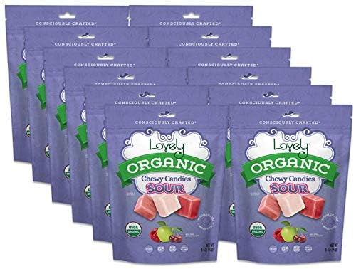 Organic Sour Chewy Candies - Vegan, Gluten Free, Non-GMO Treats