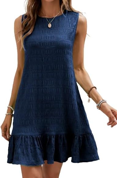 Stylish Ruffle Hem Sleeveless Tank Dress for Summer Fun
