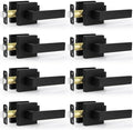 8 Pack Passage Door Handles Matte Black Door Levers - Solid Square