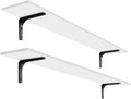 DINZI LVJ Extra Large 55.1in Floating Wall Shelves Set of 2 - White