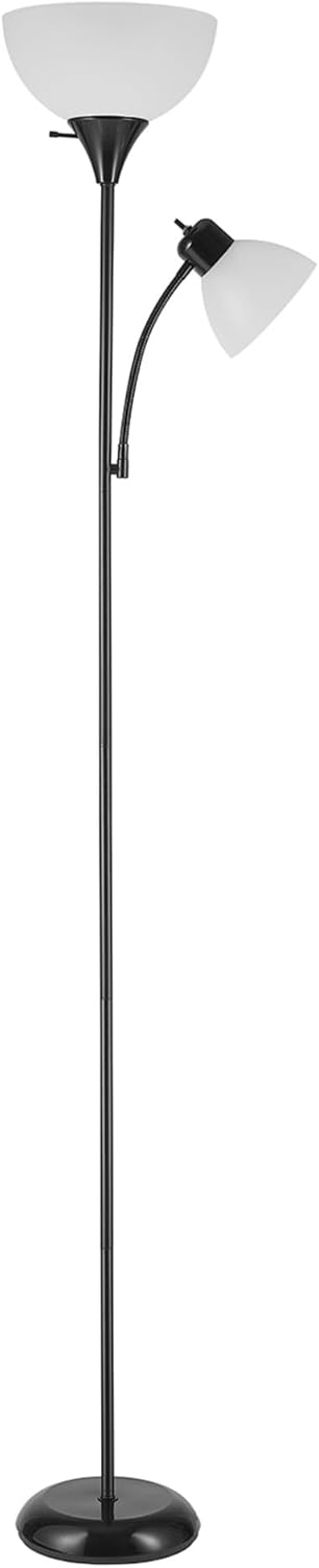 Modern 72in Torchiere Floor Lamp with Adjustable Reading Light
