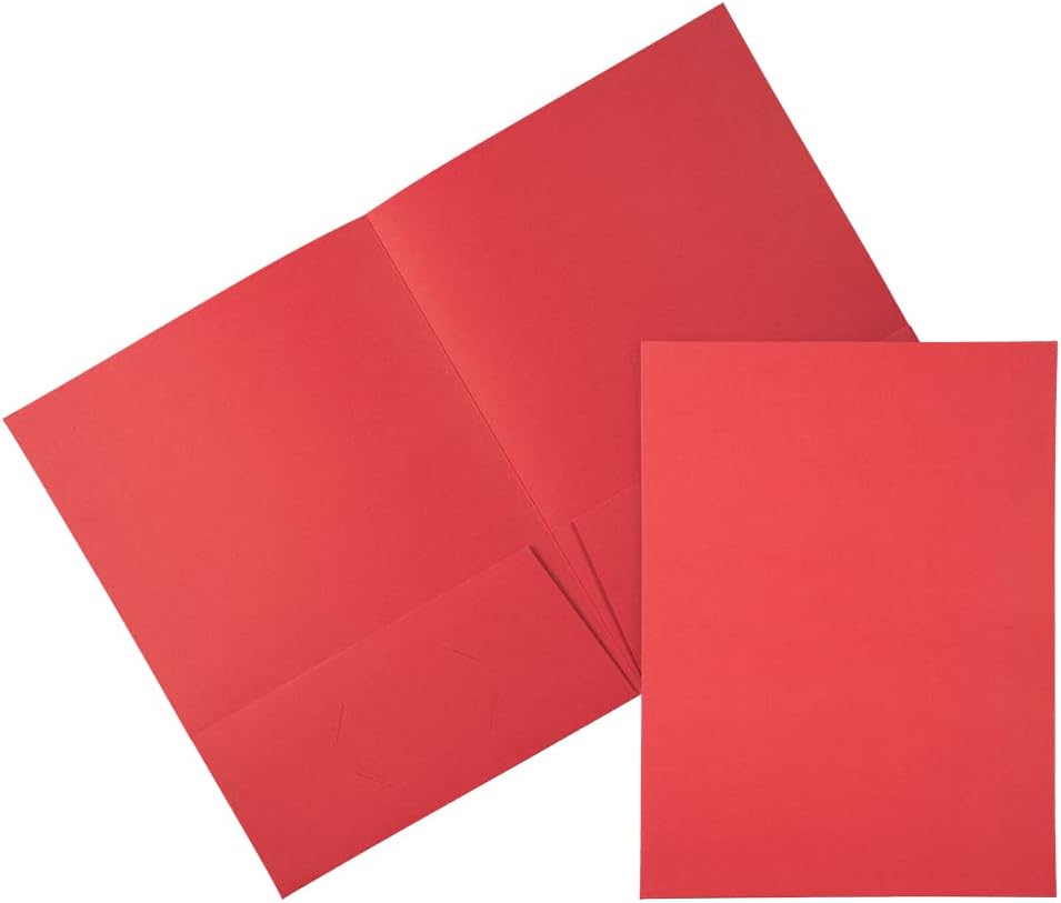 JAM PAPER Two Pocket Textured Linen Presentation Folders Red