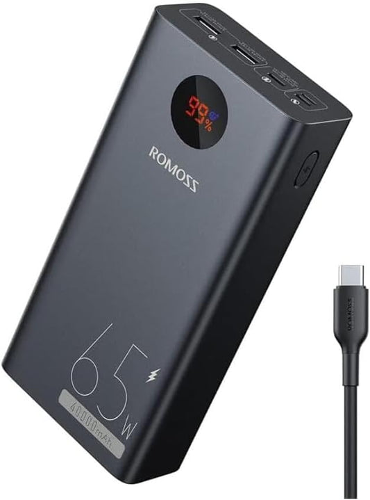ROMOSS Power Bank 40000mAh 65W Fast Charging Laptop Charger