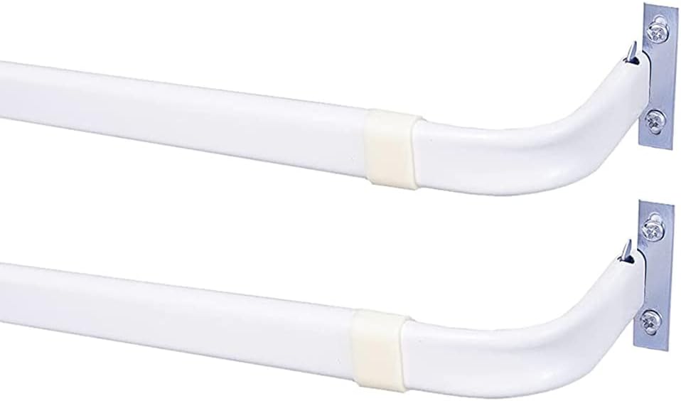Strong & Versatile Curtain Rods, 28-48 Inch Adjustable, White, Pack of 2