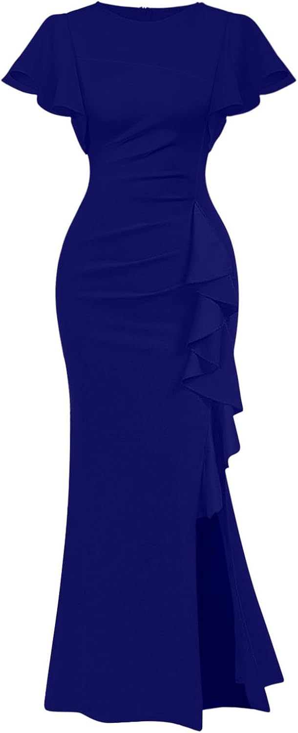 Memoriesea Women's Elegant High Split Bodycon Maxi Dress Review