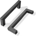 4 in Center to Center Matte Black Cabinet Pulls 20 Pack - Slim Solid