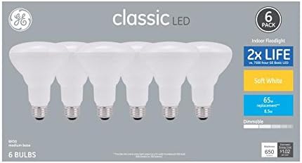 GE Classic Dimmable Soft White R30 LED Light Bulbs, 6-Pack