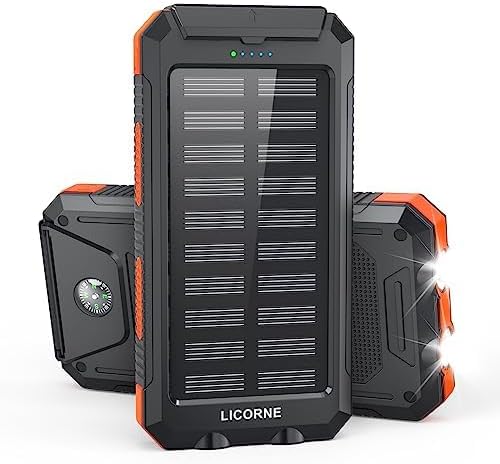 Fast Charging 30000mAh Solar Power Bank - Dual USB Port Charger for All Devices (Orange)