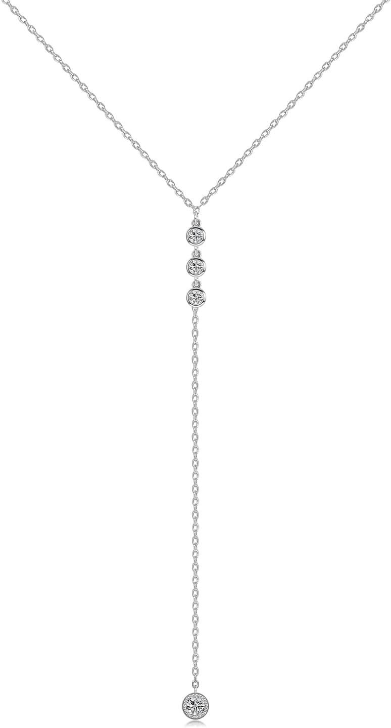 Metzakka Handmade Sterling Silver Lariat Necklace for Women