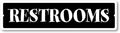 GRX1496 RESTROOMS Indoor/Outdoor Plastic Sign LARGE 24 in x 6 in
