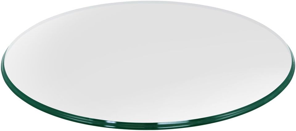 36 Inch Round Tempered Glass Table Top with Ogee Edge Design