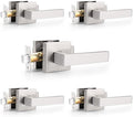 Probrico Passage Door Levers Satin Nickel - Durable 5 Pack