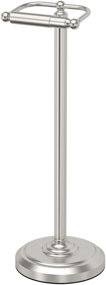 Gatco Pedestal Toilet Paper Holder in Satin Nickel for Elegance