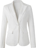 Womens Business Casual Blazer Jacket for Work - One Button Tailored