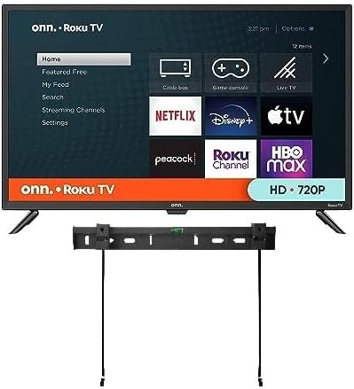 ONN 24-Inch Smart TV with Wi-Fi, Wall Mount & Voice Control