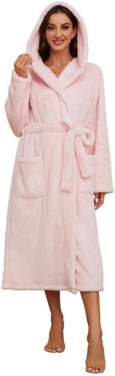 HEARTNICE Womens Hooded Fleece Robe for Ultimate Comfort