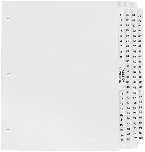 Premium Numbered Divider Set - Made in USA