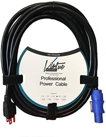 15 Foot Professional Compatible Edison Power Cable for Heavy Duty