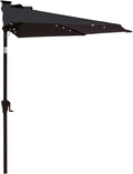 Helios&Hestia 9 ft Half Round Solar Patio Umbrella - LED Lit Tilt