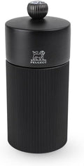 Manual Aluminium and Wooden Salt Mill Matt Black 12cm - Durable Grind