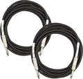 Fender 18.6-Foot Original Instrument Cable 2 Pack - Durable, Low-Noise
