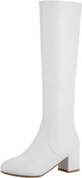 Shoe'N Tale Knee High Boots for Women - Block Chunky Heel Comfort