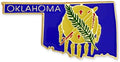 PinMart State Shape Flag Lapel Pin - Oklahoma Flag Design