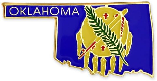 Oklahoma State Shape Flag Lapel Pin for Proud Oklahomans