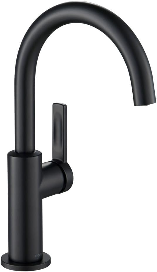 KRAUS Oletto Single Handle Kitchen Bar Faucet in Matte Black