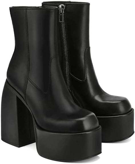 VOMIRA Ankle Boots for Women with Chunky High Heel Design