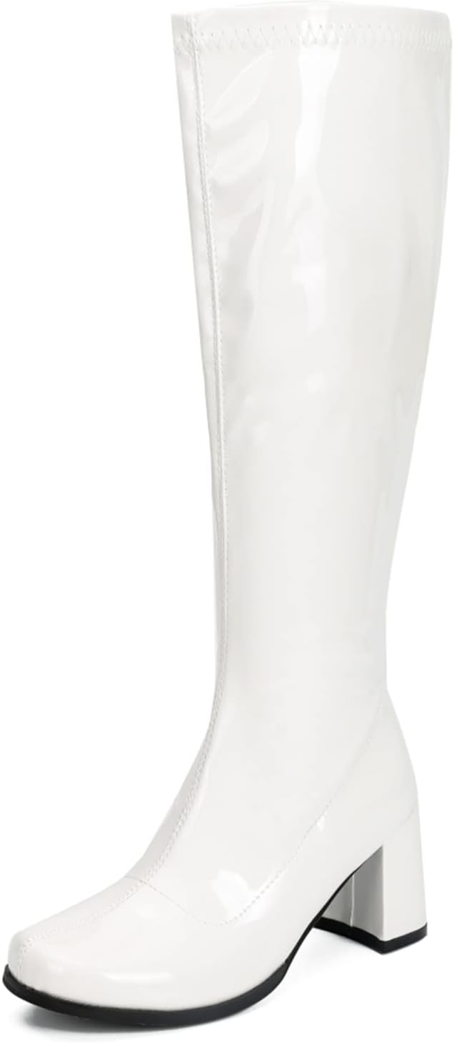 Women's Go Go Boots Over The Knee Block Heel Zipper Boot Review