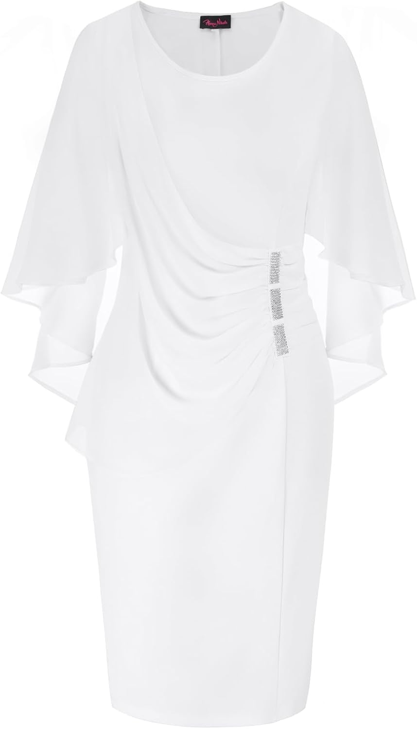 Hanna Nikole Plus Size Chiffon Ruffle Bodycon Pencil Dress