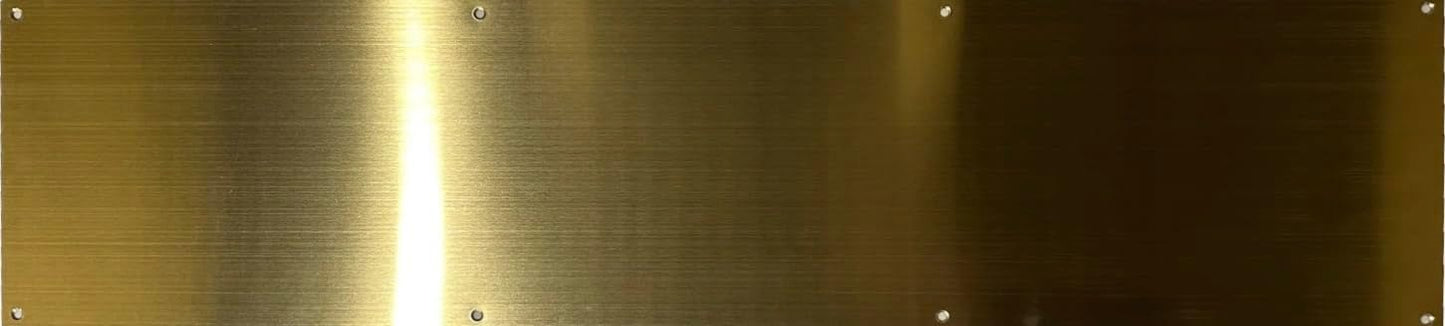 Kickplate in Polished Brass 4 x 32 with Easy Installation