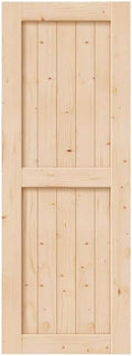 EaseLife 32in x 80in Sliding Barn Wood Door - Solid Spruce Panel