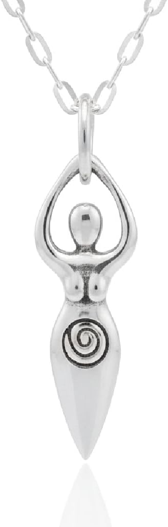 Sterling Silver Fertility Goddess Charm Necklace for Divine Femininity