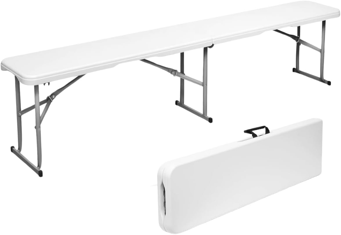 Plastic Folding Bench - Versatile 6 Ft Indoor Outdoor Seating
