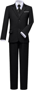 Boys Slim Fit Dress Suit Set in White - 5 Piece Formal Outfit