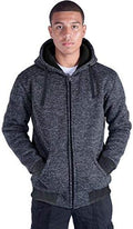 Heavyweight Sherpa Lined Fleece Hoodie for Men - Plus Size Zip Jacket