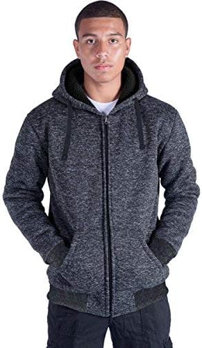 Facitisu Heavyweight Sherpa Lined Fleece Hoodie for Men