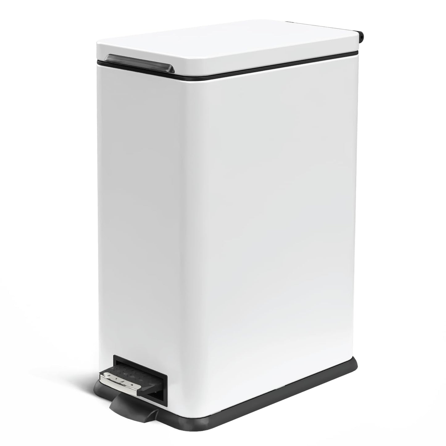 8 Gallon Slim Kitchen Trash Can with Soft Close Lid and Pedal