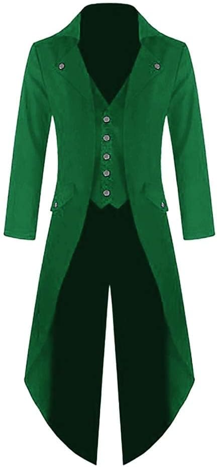 Ivay Mens Gothic Tailcoat Jacket for Steampunk Style Lovers
