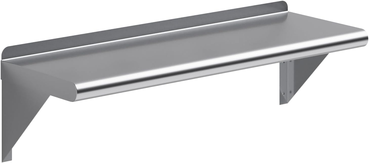 Stainless Steel Wall Shelf 30 in. Long for Kitchen & Garage Use