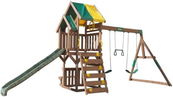 KidKraft Arbor Crest Deluxe Playset with Wave Slide and Clubhouse