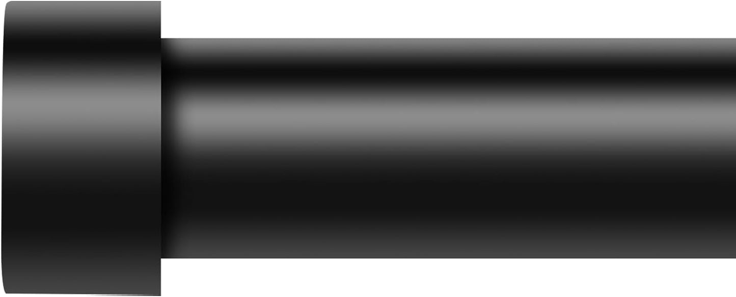 Adjustable 1'' Black Curtain Rods, Modern Design, 18-45''