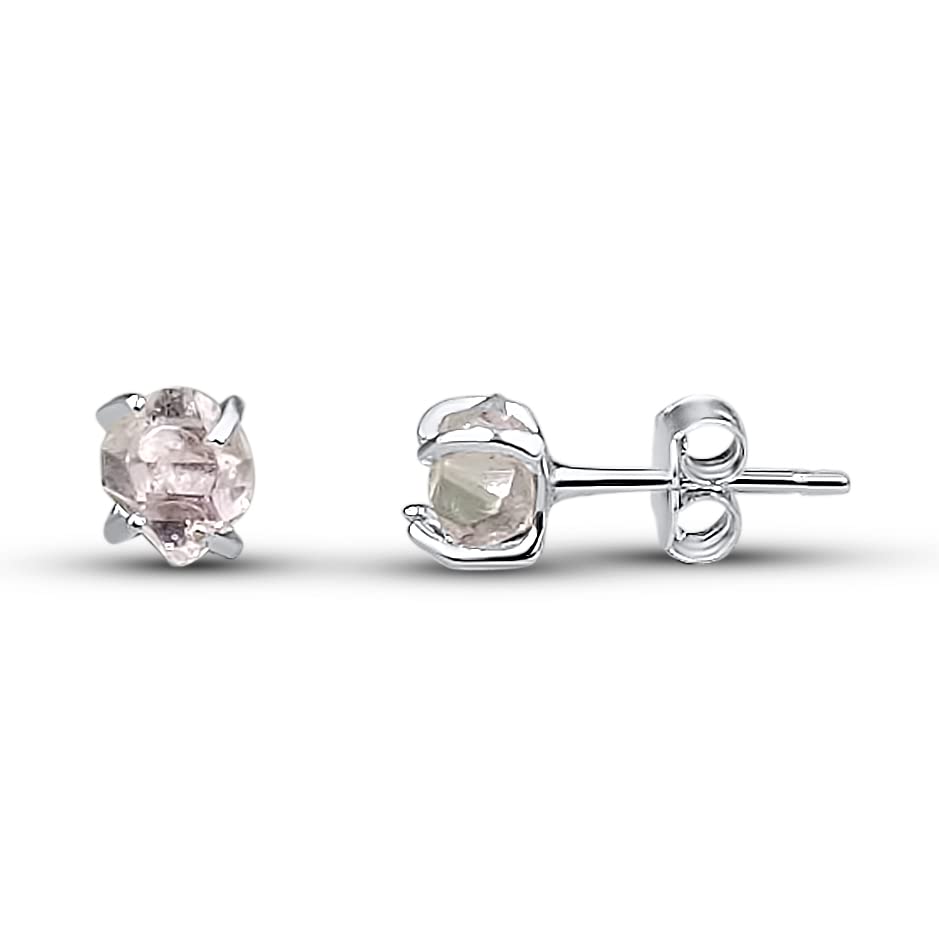 Real Raw Herkimer Diamond Stone Tiny Stud Earrings Gift for Her