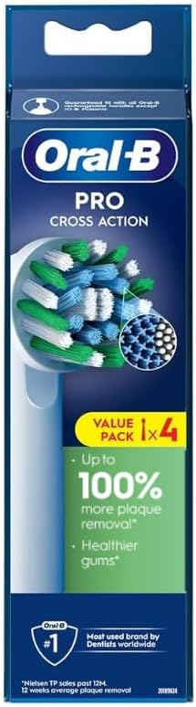 Oral B Cross Action Electric Toothbrush Replacement Heads 4 Count