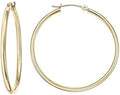 Classic 14k Yellow Gold Polished Round Hoop Earrings for Elegance