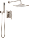 Delta Modern 14 Series Square Rain Shower System Faucet Set - Brushed